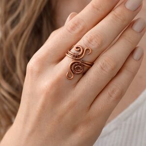 Elegant Copper Wire Wrapped Ring